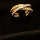 18ct gold, tricolour diamond Russian wedding band